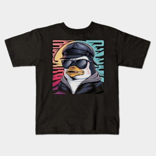 Sulky Penguin Japanese Art Print Kids T-Shirt